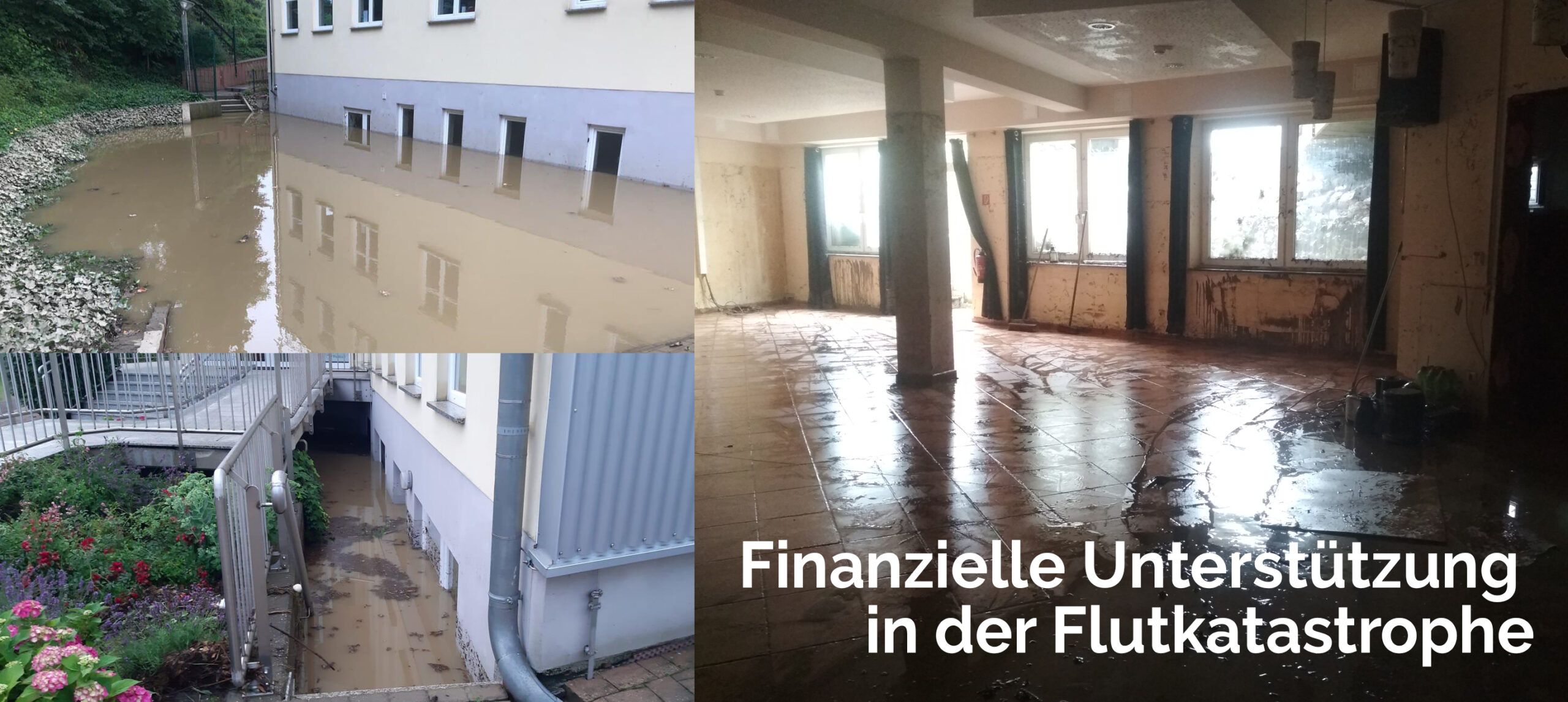 Bilder der Flutkatastrophe im Gemeindehaus